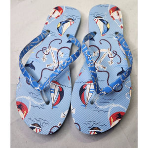 Vera Bradley Women's Blue Really Regatta Nautical Sandals Flip Flops Size M